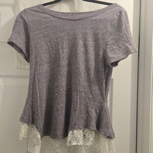 Free People Lace Peplum Top
